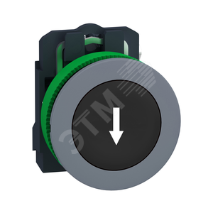 КНОПКА 22ММ ЧЕРН. С ВОЗВРАТОМ, МОНТАЖ ЗАПОД, 1НО, ПЛАСТИК, МАР-КА СТРЕЛКА C0