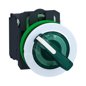 ПЕР-ЛЬ 22ММ 2 ПОЗИЦИИ, 230В ЗЕЛ. С ПОДСВЕТКОЙ, ЗАПОДЛИЦО, 1НО, 1НЗ, ПЛАСТИК C1