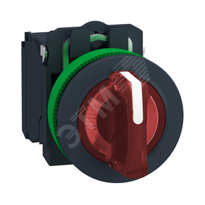 ПЕР-ЛЬ 22ММ 3 ПОЗИЦИИ, 230В КРАСН. С ПОДСВЕТКОЙ, ЗАПОДЛИЦО, 1НО, 1НЗ, ПЛАСТИК