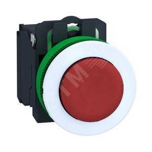 КНОПКА 22ММ КРАСНАЯ С ВОЗВРАТОМ, ЗАПОДЛИЦО, 1НЗ, ПЛАСТИК C1