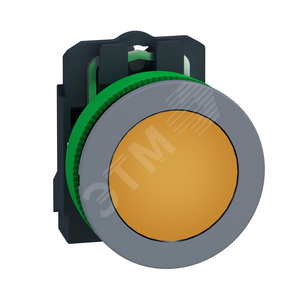 Лампа сигнальная 22м, 24В, желтая, заподлицо, пластик C0