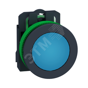 Лампа сигнальная 22м, 230-240В, синяя, заподлицо, пластик