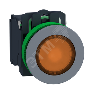 КНОПКА 22ММ 230-240В ЖЕЛТАЯ С ПОДСВЕТКОЙ, ЗАПОДЛИЦО, ПЛАСТИК C0