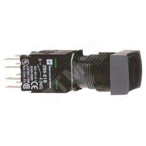 КНОПКА 16ММ ЧЕРНАЯ С ВОЗВРАТОМ КВАДРАТНАЯ | XB6DA25B | Schneider Electric