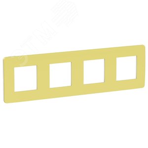 Рамка UNICA STUDIO четырехпостовая зеленое яблоко/белый (NU280811)