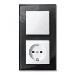 Рамка 2 поста стеклянная черный оникс (MTN404203) 4