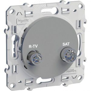 ODACE Розетка телевизионная R-TV/SAT алюминий - фото 3