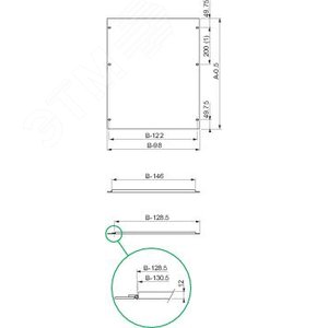Панель сплошная передняя поворотная 400x800мм 8