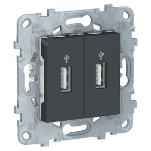 Коннектор USB UNICA NEW 2-местный антрацит (NU542754) - Schneider Electric