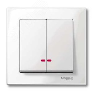 Клавиша 2шт с окошком для светоиндикатора белый (MTN3420-0319) 6