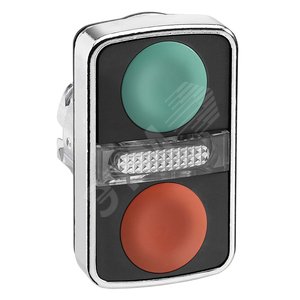 Головка кнопки двойная без маркировки + LED - Schneider Electric