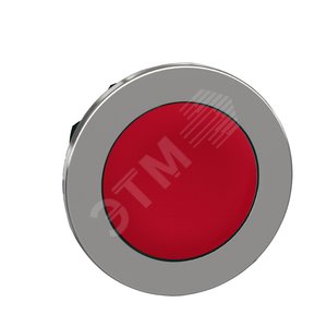 Головка кнопки, металлическая, красная, утопленный монтаж
