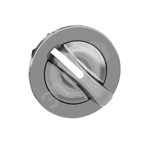 Головка переключателя 2 позиции, с подсветкой, белая, заподлицо, металл