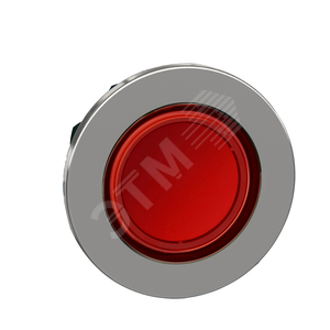 Головка кнопки 22мм, красная, с подсветкой, с задержкой, утопленная, заподлицо, металл
