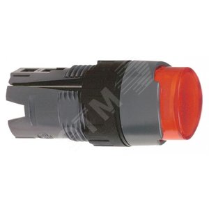 Кнопка круглая удлиненная с подсветкой красная