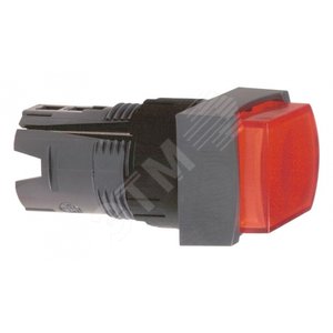 Кнопка прямоугольная с подсветкой красная