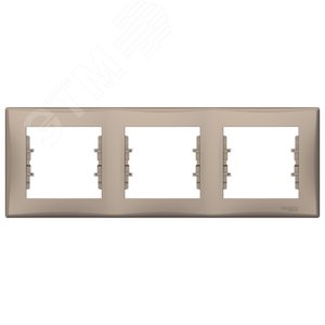 Sedna Рамка 3 поста горизонтальная титан (SDN5800568)