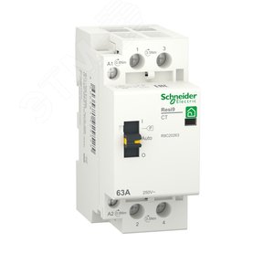 RESI9 Контактор модульный 1P+N 63А 2НО 230/250В АС50Гц (R9C20263) - Schneider Electric
