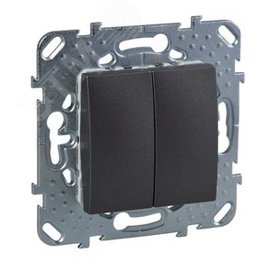 Unica TOP Графит Выключатель 2-клавишный (сх.5) | MGU5.211.12ZD | Schneider Electric - фото 2