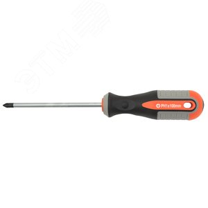 Отвертка стержневая крестовая ROUND GRIP, PH1x100 мм - OMBRA