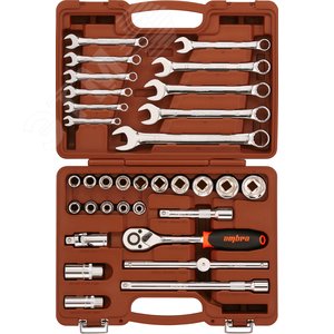 Набор инструмента универсальный 1/2''DR, 33 предмета - OMBRA