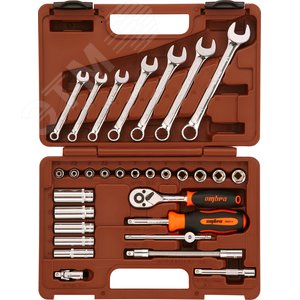Набор инструмента 1/4''DR, 30 предметов - OMBRA