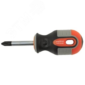 Отвертка стержневая крестовая ROUND GRIP, PH2x38 мм - OMBRA