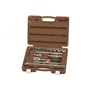 Набор головок торцевых с аксессуарами 1/2''DR, 8-32 мм, 24 предмета - OMBRA