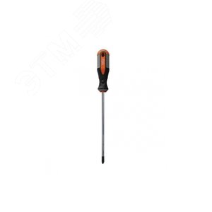 Отвертка стержневая крестовая ROUND GRIP, PH3x200 мм - OMBRA