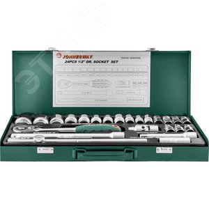 Набор головок торцевых 1/2''DR, 8-34 мм, 24 предмета - JONNESWAY