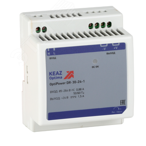 Блок питания OptiPower DR-30-24-1 - КЭАЗ Optima, артикул 284544