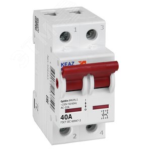 Выключатель нагрузки 2П 40А 400В OptiDin BM63PL-240-УХЛ3 (ВМ63PL) - КЭАЗ Optima