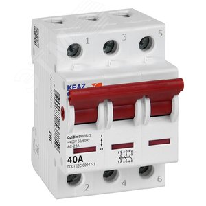 Выключатель нагрузки 3П 40А 400В OptiDin BM63PL-340-УХЛ3 (ВМ63PL) - КЭАЗ Optima