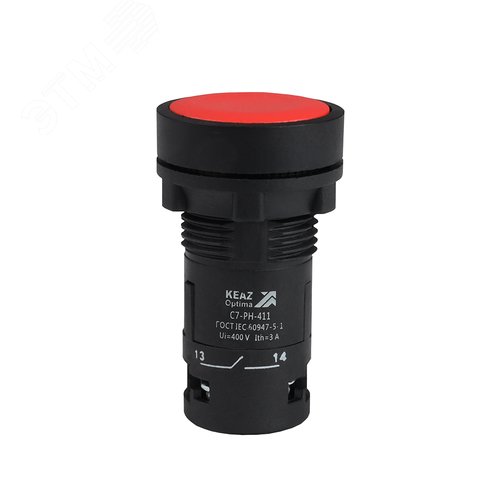 Кнопка с фиксацией OptiSignal Compact D22 C7-PH-411 красная 1НО+1НЗ XB7NH45 - КЭАЗ Optima