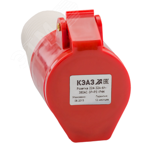 Розетка 214-16А-6h-380AC-3P+PE-IP44 - КЭАЗ (Курский электроаппаратный завод)