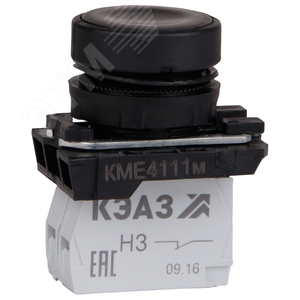 Кнопка КМЕ4111м-черный-1но+1нз-цилиндр-IP40 2