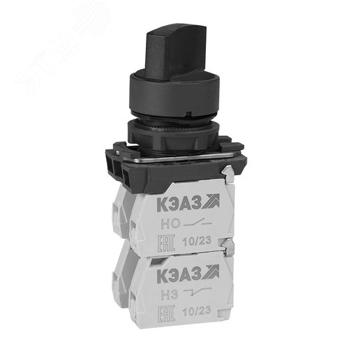 Переключатель КПЕ2120Р-черный-2но+0нз-ручка-фикс-3поз-IP40 - КЭАЗ (Курский электроаппаратный завод)