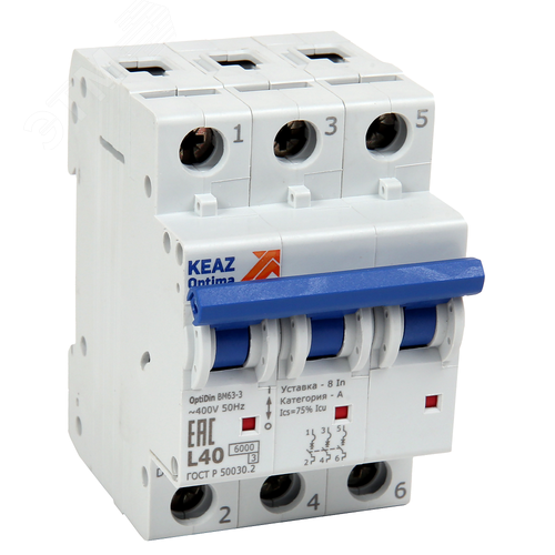 Выключатель автоматический трехполюсный BM63-3Z63-УХЛ3
