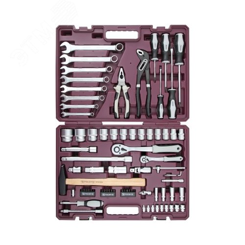 Набор инструмента универсальный 1/4'', 1/2''DR, 77 предметов - Thorvik