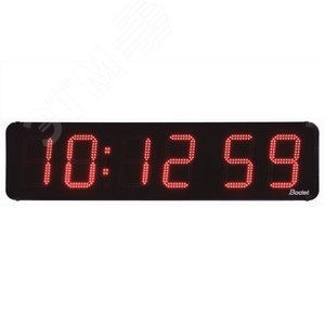 Часы уличные цифровые HMS LED 15 IP54, удароустойчивое стекло, часы/минуты/сек, дата, температура (датчик опция), прямой и обратный отсчёт, цвет цифр-красный, высота цифр 15 см, синхронизация FI, DCF, GPS, автономная, 110/230В (939423R) - BODET