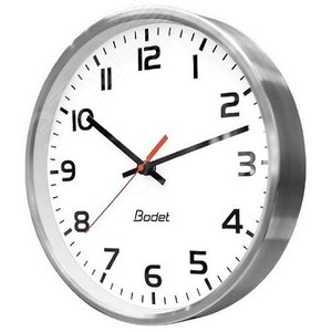 Часы аналоговые вторичные Profil 730 Metal (часы/мин/сек (шаг)), высота цифр 30 см, циферблат - цифры, стальной полированный корпус и минеральное стекло, NTP-PoE (982G17) - BODET