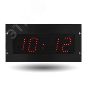 Часы цифровые STYLE II 10 RM (часы/минуты), высота цифр 10 см, красный цвет, NTP, PoE, монтаж в стену заподлицо (946771F) - BODET