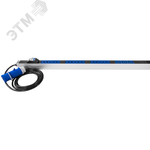 Блок розеток вертикальный Rem-32, 1 фаза 32A, 2 автомата защиты, индикатор, 36 C13,6 C19, 1820 мм, вх IEC 309, шнур 3 м - фото 2