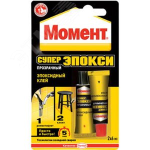 Момент Супер Эпокси, 2x6 мл прозр в шоуRUSбоксе (C0036687) - Henkel