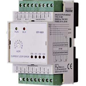 Модуль аналоговых выходов OT-1651 OT-1651, 4xAO: 0-10V/ 4-20mA, GO (TXN 116 51) - TECO