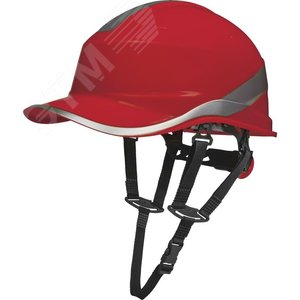 Защитная каска BASEBALL DIAMOND V UP из ABS красного цвета с храповым механизмом - Delta Plus