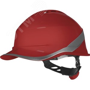 Каска защитная DIAMOND VI WIND из ABC с вентиляцией красного цвета - Delta Plus