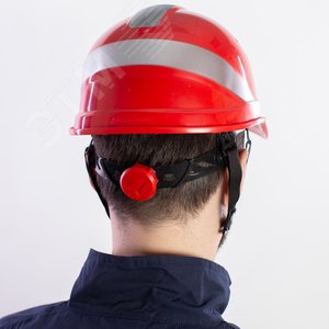 Защитная каска BASEBALL DIAMOND V UP из ABS красного цвета с храповым механизмом - фото 5
