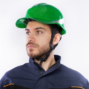 Защитная каска BASEBALL DIAMOND V UP из ABS зеленого цвета с храповым механизмом - фото 4