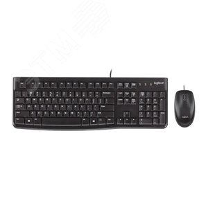 Комплект клавиатура + мышь проводной MK120, 104 клавиши, 1000 dpi, USB-A, черный - Logitech (О)